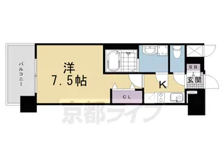 ソルアドバンスKYOTO上鳥羽口【411号室】の間取り