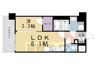ソルアドバンスKYOTO上鳥羽口【607号室】の間取り