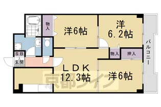 ウエストウイング嵯峨【206号室】の間取り