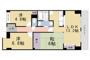 グランビュー嵐山【103号室】の間取り