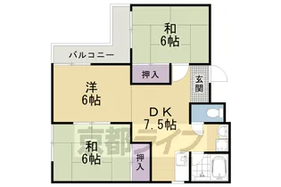 京都府京都市右京区嵯峨広沢南野町【マンション】の間取り