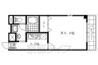 アンプルールフェール太秦Ⅱ【301号室】の間取り