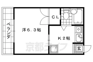 京都府京都市中京区西ノ京御輿岡町【マンション】の間取り