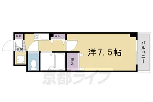 京都府京都市右京区太秦安井奥畑町【マンション】の間取り