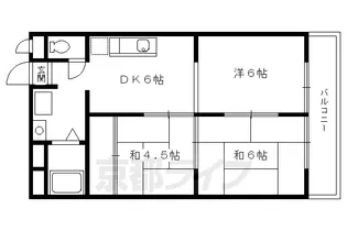 京都府京都市北区西賀茂柿ノ木町【マンション】の間取り