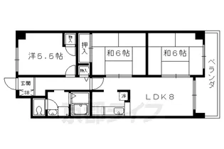 サンパレス山本【4階】の間取り
