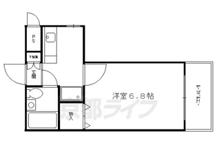 DETOM−1室町二条【408号室】の間取り