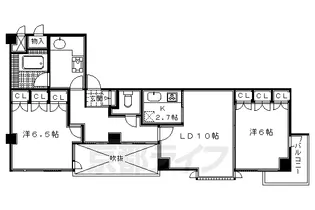 京都府京都市中京区油小路通竹屋町下ル橋本町【マンション】の間取り
