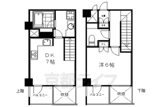 ヴェルビュ二条城東【2階】の間取り