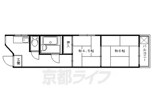 サニーハイツ五条【205号室】の間取り