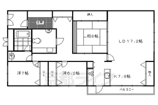 京都府京都市上京区鶴山町【マンション】の間取り