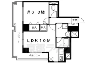 ライオンズマンション下鴨本町【401号室】の間取り