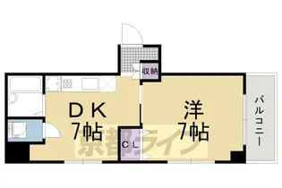ラフィーネ四条堀川【3階】の間取り