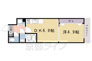 シャイン東山【606号室】の間取り
