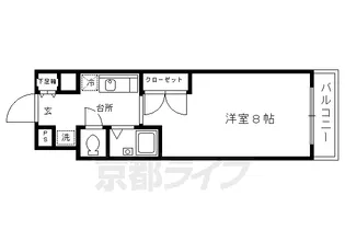 サンハウス御池【406号室】の間取り