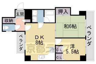 ライオンズマンション鴨川北【604号室】の間取り