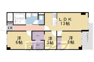 インペリアル京都【9階】の間取り