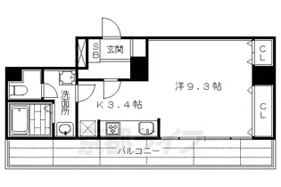 e.ze.御所南【503号室】の間取り