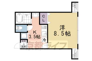 京都府京都市北区紫野西泉堂町【マンション】の間取り