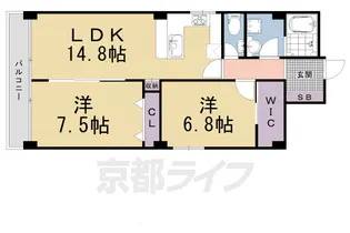 西本ビル【4F南号室】の間取り