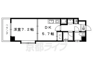 アヴィ四条【102号室】の間取り