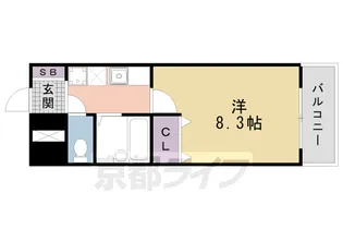 京都府京都市中京区六角通高倉東入堀之上町【マンション】の間取り