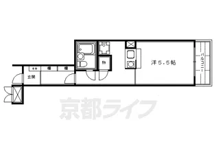 グラン・ドムール四条大宮【404号室】の間取り