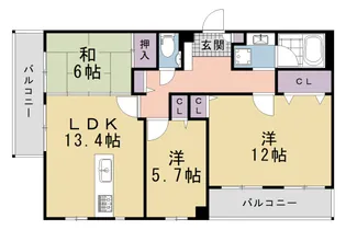 ルイシャトレ下鴨本通【403号室】の間取り
