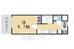 アスヴェル京都御所前Ⅱ【2階】の間取り