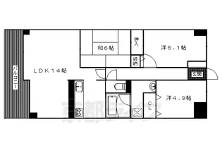 コスモ聖護院【308号室】の間取り