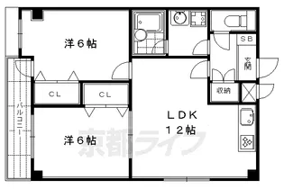 グランドールゼニカ【6-B号室】の間取り