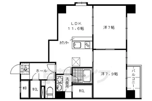 S−FORT知恩院前【1301号室】の間取り