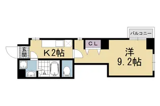 ビレイユ眞英烏丸五条【2階】の間取り