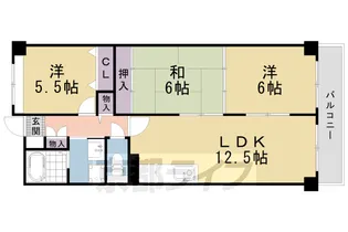 京都府京都市中京区西ノ京職司町【マンション】の間取り