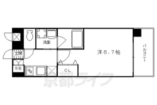 アスヴェル京都市役所前Ⅲ【205号室】の間取り