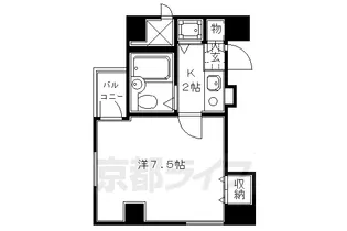 DETOM−1二条城東【203号室】の間取り