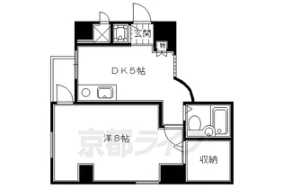 DETOM−1二条城東【503号室】の間取り