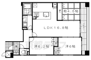 グランエスパス御所南【3階号室】の間取り