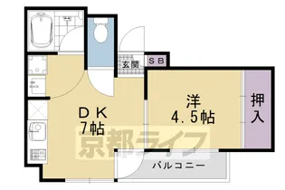 舎楽【4-A号室】の間取り