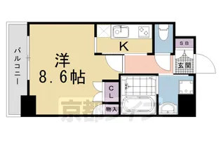 京都府京都市下京区五条通東洞院東入る万寿寺町【マンション】の間取り
