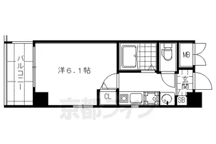 京都府京都市下京区麩屋町通五条上る下鱗形町【マンション】の間取り