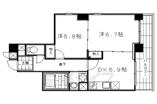 メゾン・ド・フルール御幸町【6階】の間取り