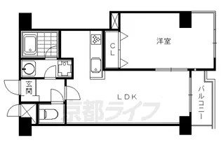 ライオンズマンション京都河原町【507号室】の間取り