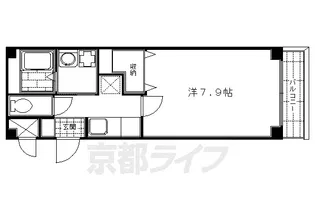 富小路四条マンション【2階】の間取り