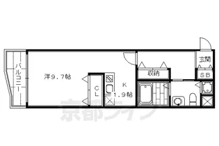 京都府京都市中京区烏丸通夷川上ル少将井町【マンション】の間取り
