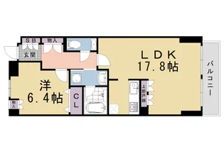 ベルヴィ高瀬川【403号室】の間取り