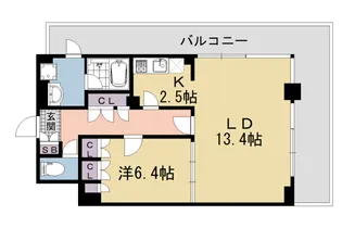 1LDKの間取り画像