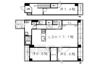 京都府京都市中京区柳馬場通六角上ル槌屋町【マンション】の間取り
