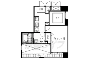 アーバンフラッツ四条西洞院【5階】の間取り