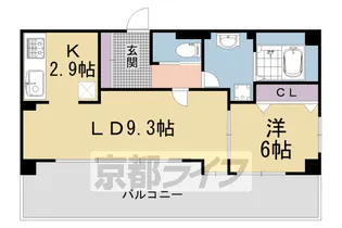 ベラジオ京都鴨川【2階】の間取り